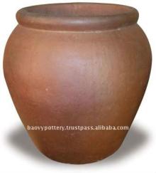 AQW Large black clay pot- Tall dark clay pot- Giant Outdoor Pots