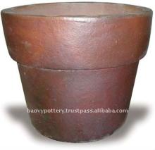 AAB Large black clay pot- Tall dark clay pot- Giant Outdoor Pots