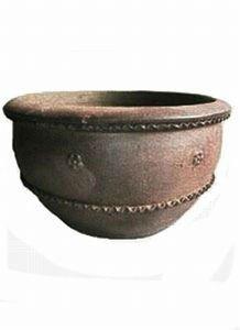 AQS Large black clay pot- Tall dark clay pot- Giant Outdoor Pots