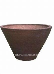 AQX Large black clay pot- Tall dark clay pot- Giant Outdoor Pots