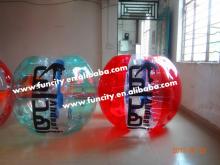 Alternated  clear  and red or blue Inflatable Bumper  Ball / Bubble Foot ball  for sharp soccer game