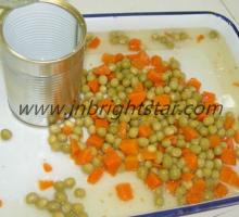canned green peas and carrot