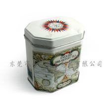 fancy unique octagon  cookie   tin   can 