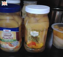 glass jar slice peaches