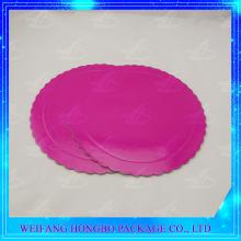 scalloped edge pink cardboard cake base board