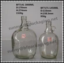 1450ml&3000ml  glass   jar  with handle