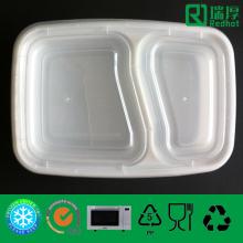 Two Compartments Clear  Plastic  Lunch  Box  1000ml