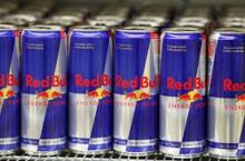 Red Bull energy drink with ENGLISH text