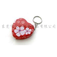 high quality metal  heart   tin  case with key ring